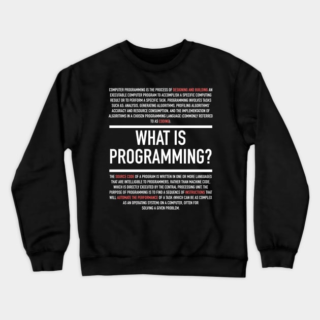 Programming Defined - Computer Teacher Crewneck Sweatshirt by Hidden Verb